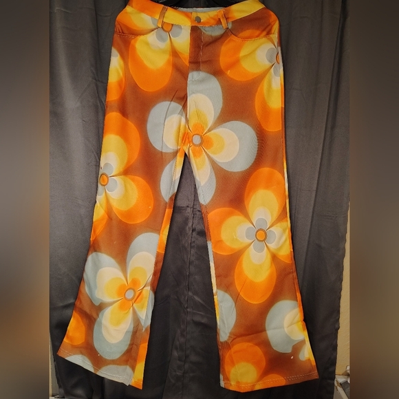 Bold Floral Flare Pants - Picture 1 of 6
